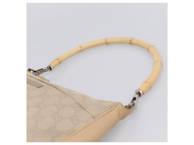 Borsa GUCCI GG Canvas Bamboo Beige Silver 001 3870 Auth mr2927A Argento - vista 8
