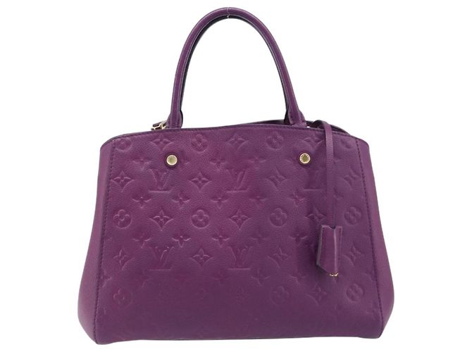 Borsa LOUIS VUITTON Monogram Empreinte Montaigne MM Purple M41046 LV Auth ep16194A Porpora - vista 13