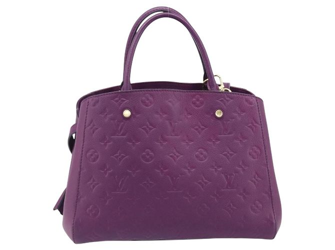 Borsa LOUIS VUITTON Monogram Empreinte Montaigne MM Purple M41046 LV Auth ep16194A Porpora - vista 2