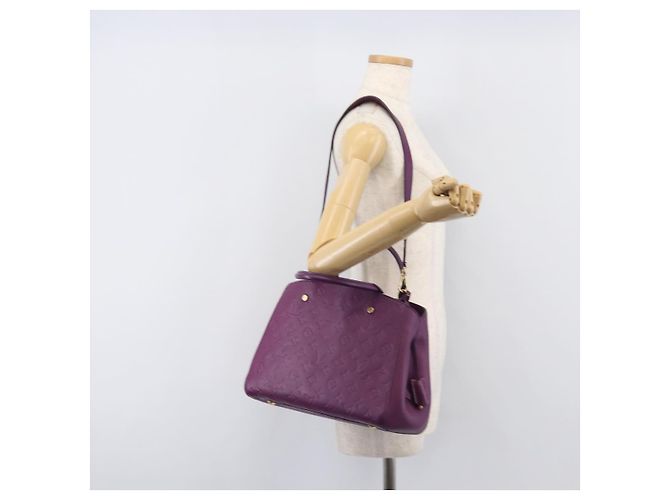 Borsa LOUIS VUITTON Monogram Empreinte Montaigne MM Purple M41046 LV Auth ep16194A Porpora - vista 29