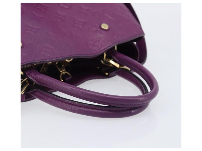 Borsa LOUIS VUITTON Monogram Empreinte Montaigne MM Purple M41046 LV Auth ep16194A Porpora - vista 7