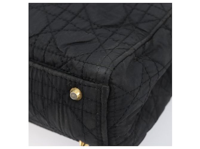 Borsa a mano Christian Dior Canage Nylon Nero Tono Oro Auth gh2390 - vista 10