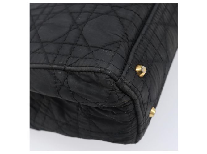 Borsa a mano Christian Dior Canage Nylon Nero Tono Oro Auth gh2390 - vista 13