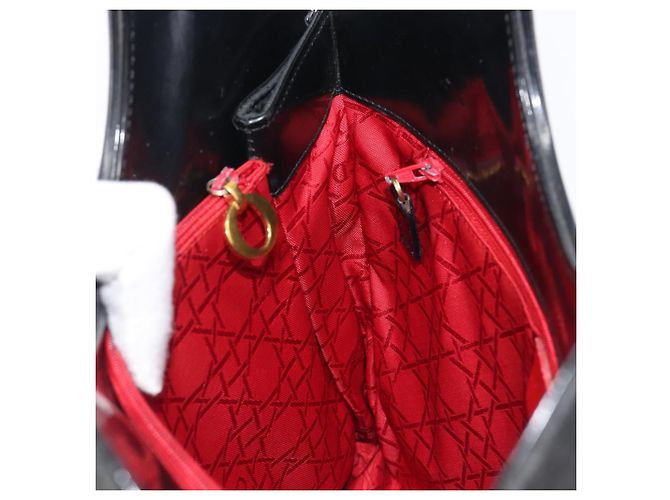 Borsa a mano Christian Dior Canage Nylon Nero Tono Oro Auth gh2390 - vista 19