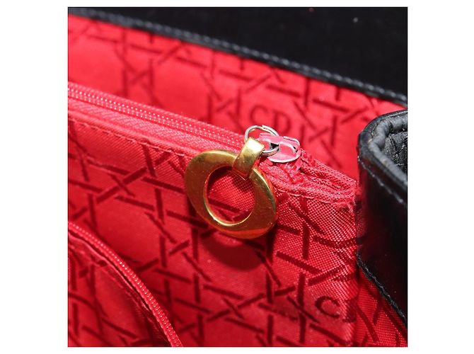Borsa a mano Christian Dior Canage Nylon Nero Tono Oro Auth gh2390 - vista 22