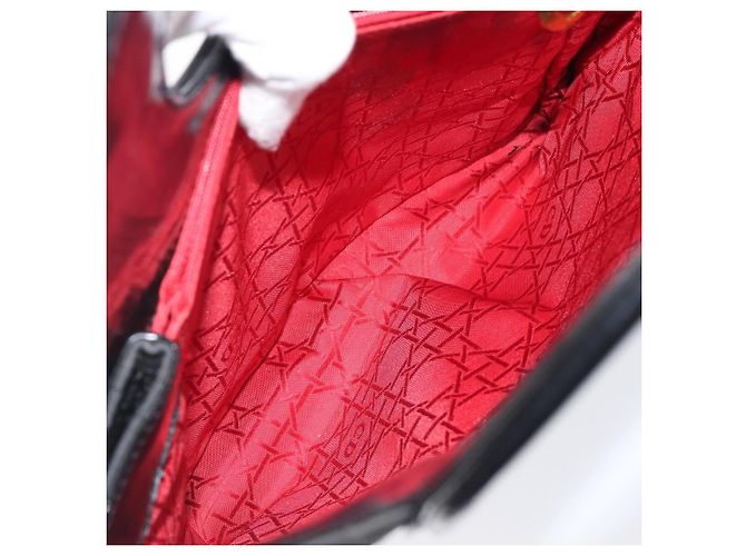 Borsa a mano Christian Dior Canage Nylon Nero Tono Oro Auth gh2390 - vista 24