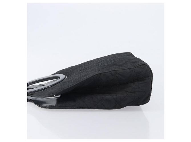 Borsa a mano Christian Dior Canage Nylon Nero Tono Oro Auth gh2390 - vista 5