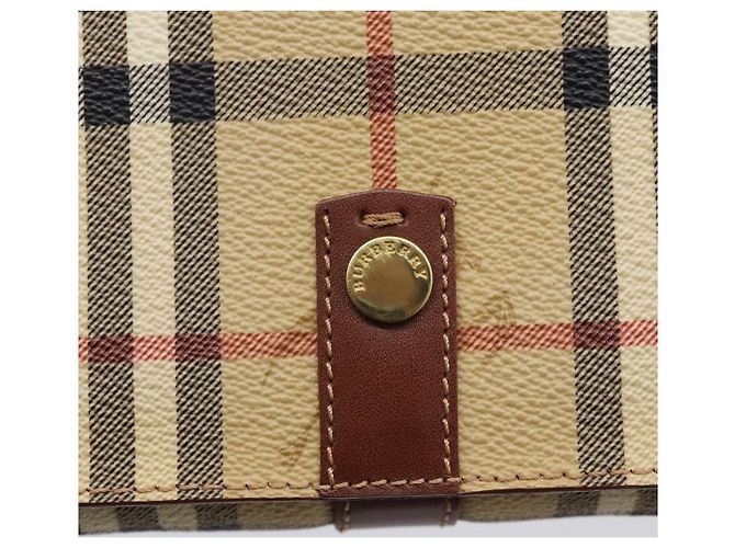 Borsa a mano BURBERRY Nova Check PVC Beige Gold Auth ep16099V D'oro - vista 10