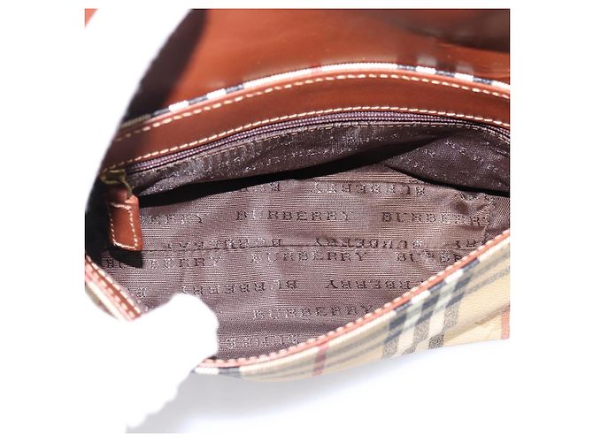 Borsa a mano BURBERRY Nova Check PVC Beige Gold Auth ep16099V D'oro - vista 12