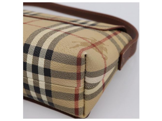 Borsa a mano BURBERRY Nova Check PVC Beige Gold Auth ep16099V D'oro - vista 15