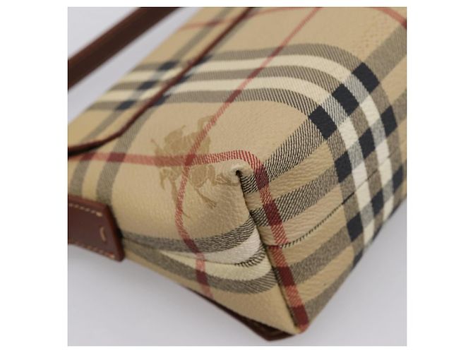 Borsa a mano BURBERRY Nova Check PVC Beige Gold Auth ep16099V D'oro - vista 16