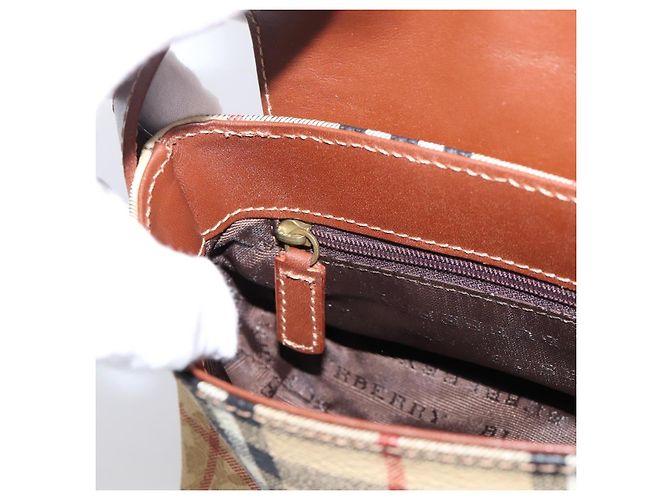 Borsa a mano BURBERRY Nova Check PVC Beige Gold Auth ep16099V D'oro - vista 19