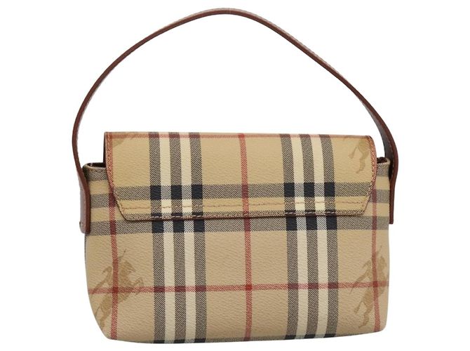 Borsa a mano BURBERRY Nova Check PVC Beige Gold Auth ep16099V D'oro - vista 2