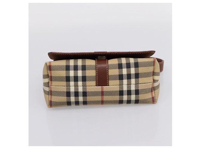 Borsa a mano BURBERRY Nova Check PVC Beige Gold Auth ep16099V D'oro - vista 5