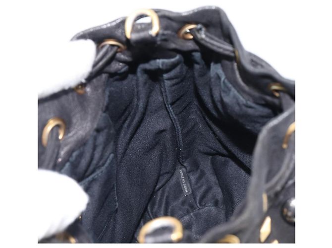 Borsa a mano Miu Miu in pelle nera oro argento Auth 205991V Nero D'oro - vista 21