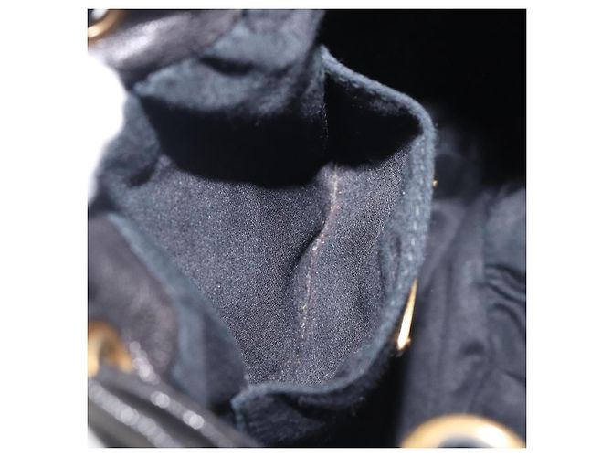 Borsa a mano Miu Miu in pelle nera oro argento Auth 205991V Nero D'oro - vista 23