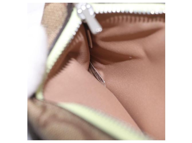 Custodia Smartphone Coach Signature Shoulder Pouch PVC Beige Silver Auth ki6833A Argento - vista 12