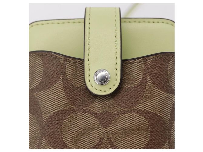Custodia Smartphone Coach Signature Shoulder Pouch PVC Beige Silver Auth ki6833A Argento - vista 17
