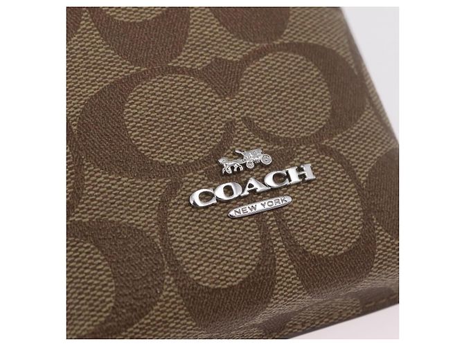 Custodia Smartphone Coach Signature Shoulder Pouch PVC Beige Silver Auth ki6833A Argento - vista 18