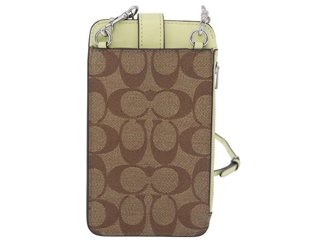 Custodia Smartphone Coach Signature Shoulder Pouch PVC Beige Silver Auth ki6833A Argento - vista 2