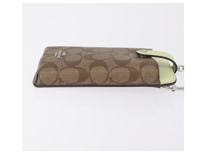 Custodia Smartphone Coach Signature Shoulder Pouch PVC Beige Silver Auth ki6833A Argento - vista 3