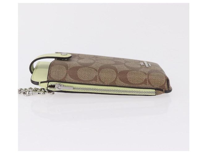 Custodia Smartphone Coach Signature Shoulder Pouch PVC Beige Silver Auth ki6833A Argento - vista 4