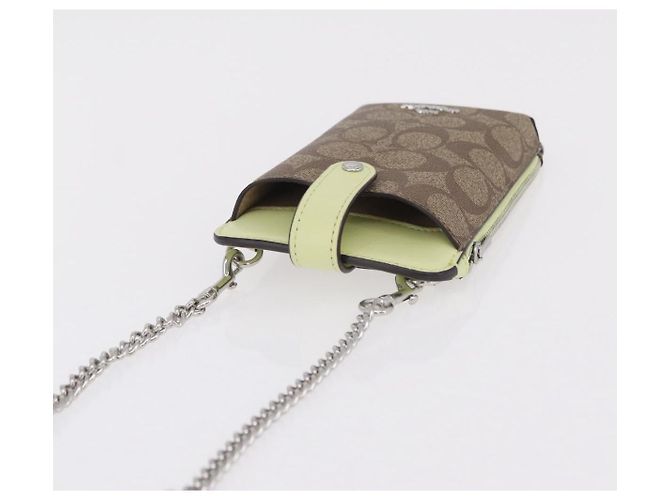 Custodia Smartphone Coach Signature Shoulder Pouch PVC Beige Silver Auth ki6833A Argento - vista 6