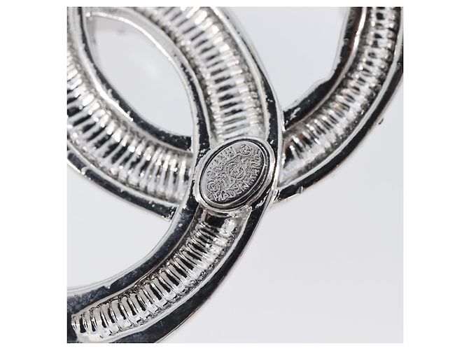 Spilla CHANEL Metallo Argento CC Auth ki6897M - vista 10