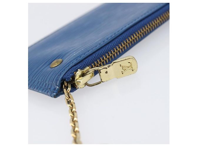 LOUIS VUITTON Epi Pochette Cles Coin Purse Blue M6380G LV Auth bs37132A Azul - vista 8