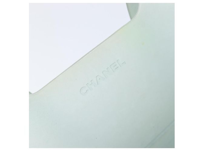Bolso Tote CHANEL Rubber Green Silver CC Auth bs37074 Plata Verde - vista 18