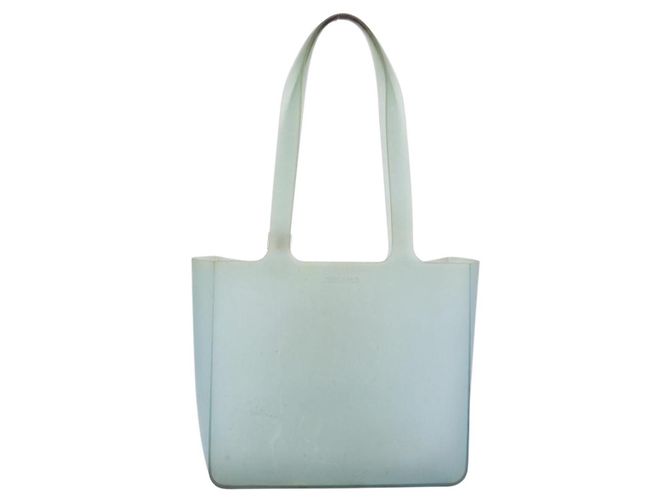 Bolso Tote CHANEL Rubber Green Silver CC Auth bs37074 Plata Verde - vista 2