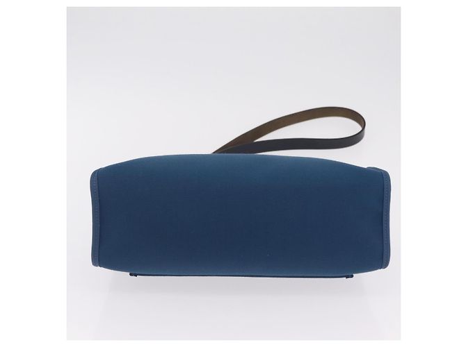 Hermès Bolso de mano HERMES Herbag Zip PM Canvas Cuero 2way Navy Silver Auth 202516SAM Plata Azul marino - vista 12