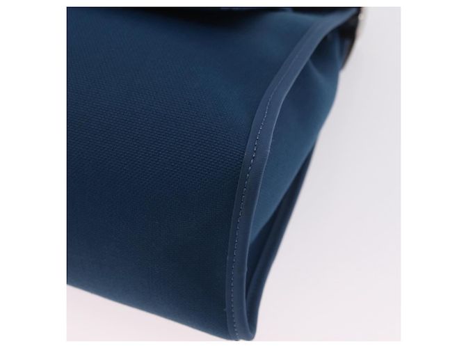 Hermès Bolso de mano HERMES Herbag Zip PM Canvas Cuero 2way Navy Silver Auth 202516SAM Plata Azul marino - vista 16