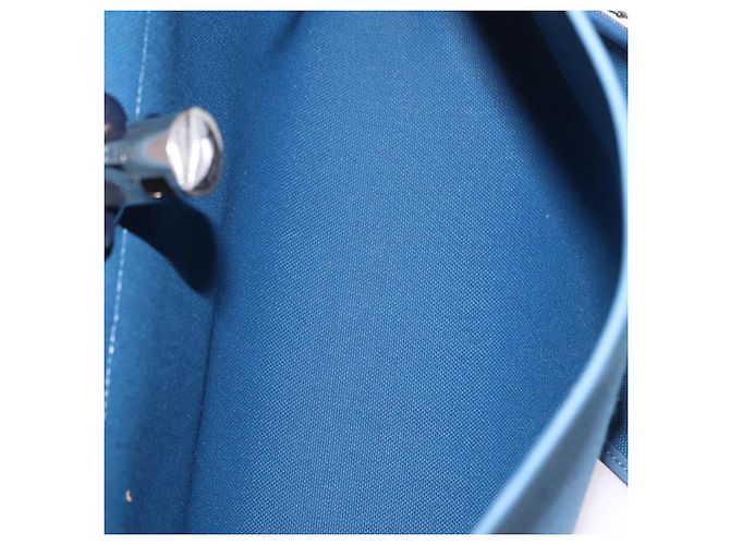 Hermès Bolso de mano HERMES Herbag Zip PM Canvas Cuero 2way Navy Silver Auth 202516SAM Plata Azul marino - vista 26