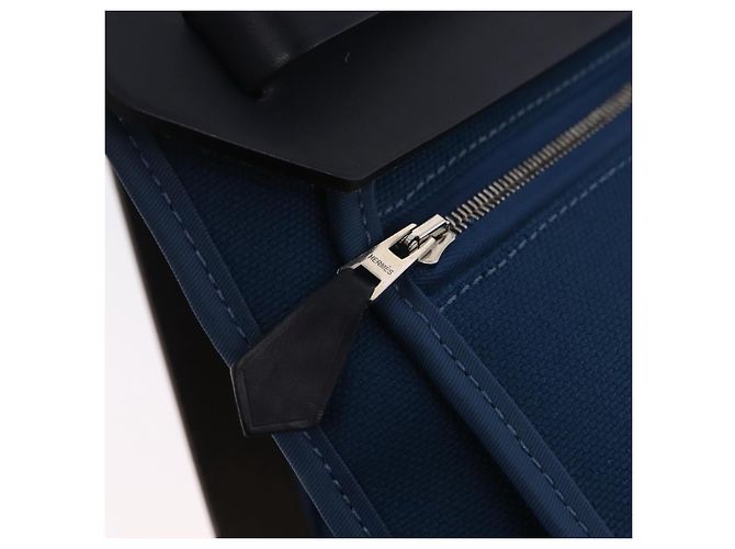 Hermès Bolso de mano HERMES Herbag Zip PM Canvas Cuero 2way Navy Silver Auth 202516SAM Plata Azul marino - vista 29