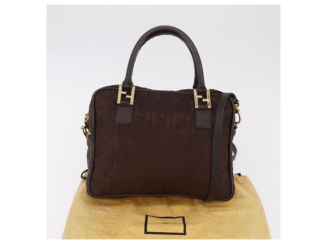 FENDI Zucca Canvas Handtasche 2way Brown Gold Tone Auth mr2984A Braun - Ansicht 12