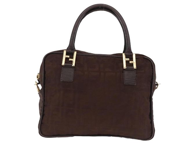 FENDI Zucca Canvas Handtasche 2way Brown Gold Tone Auth mr2984A Braun - Ansicht 13