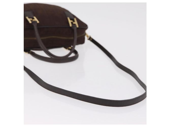 FENDI Zucca Canvas Handtasche 2way Brown Gold Tone Auth mr2984A Braun - Ansicht 15