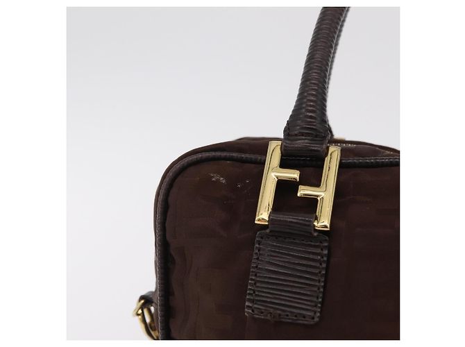 FENDI Zucca Canvas Handtasche 2way Brown Gold Tone Auth mr2984A Braun - Ansicht 3