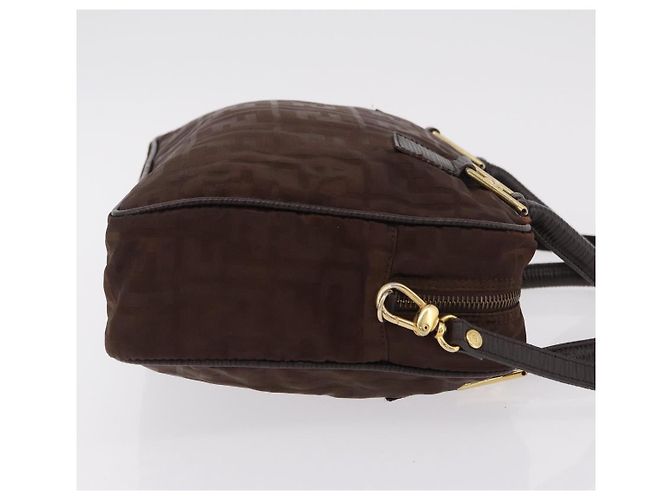 FENDI Zucca Canvas Handtasche 2way Brown Gold Tone Auth mr2984A Braun - Ansicht 4