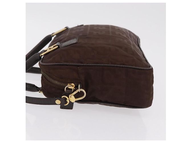 FENDI Zucca Canvas Handtasche 2way Brown Gold Tone Auth mr2984A Braun - Ansicht 5