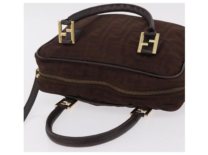 FENDI Zucca Canvas Handtasche 2way Brown Gold Tone Auth mr2984A Braun - Ansicht 7