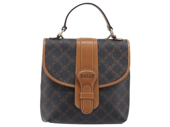 BALLY Handtasche PVC 2way Schwarz Gold Auth ka6321 Golden - Ansicht 13