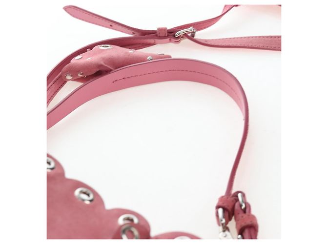 Borsa a tracolla Miu Miu Suede Pink Silver Auth 204837A Argento Rosa - vista 17