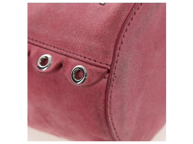 Borsa a tracolla Miu Miu Suede Pink Silver Auth 204837A Argento Rosa - vista 19