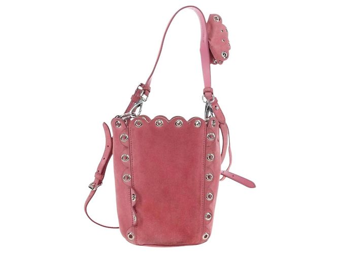 Borsa a tracolla Miu Miu Suede Pink Silver Auth 204837A Argento Rosa - vista 2