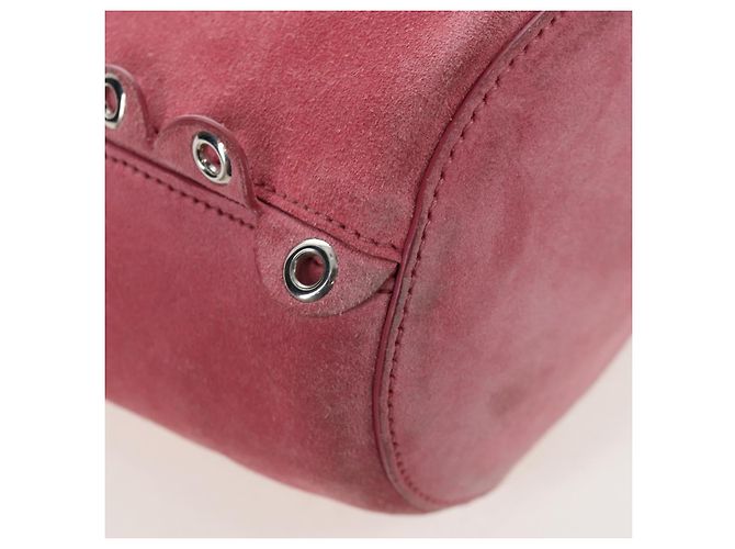 Borsa a tracolla Miu Miu Suede Pink Silver Auth 204837A Argento Rosa - vista 21