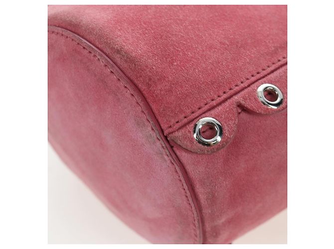Borsa a tracolla Miu Miu Suede Pink Silver Auth 204837A Argento Rosa - vista 22
