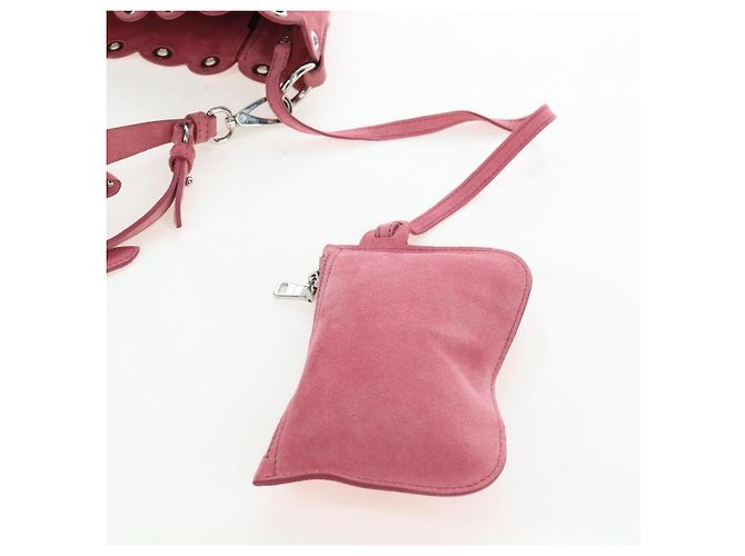 Borsa a tracolla Miu Miu Suede Pink Silver Auth 204837A Argento Rosa - vista 26
