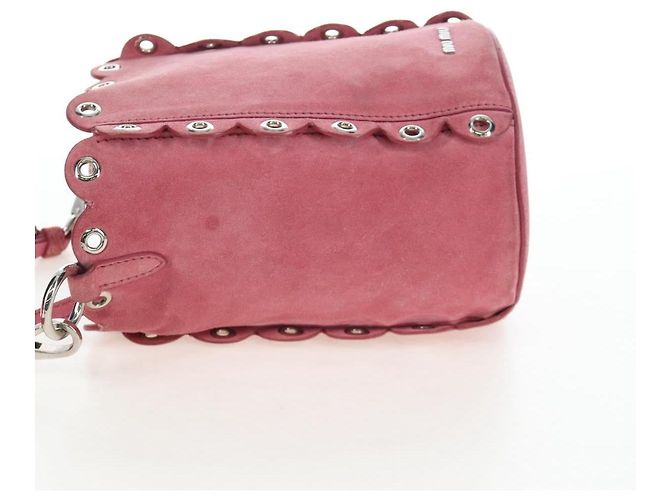 Borsa a tracolla Miu Miu Suede Pink Silver Auth 204837A Argento Rosa - vista 3